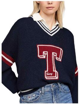 Jersey Letterman Sweater Tommy Jeans