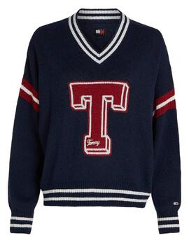 Jersey Letterman Sweater Tommy Jeans