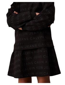 Vestido Black Logo Aop Fleece Calvin Klein
