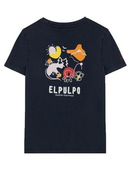 Camiseta Estampado Acuarela Azul El Pulpo