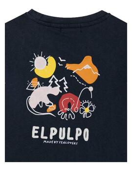 Camiseta Estampado Acuarela Azul El Pulpo