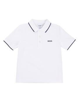 Polo Blanco Manga Corta Hugo Boss