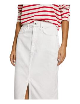 Falda midi blanca Pepe Jeans