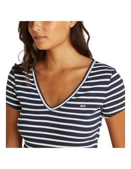 Camiseta Slim Essential Rib Tommy Jeans