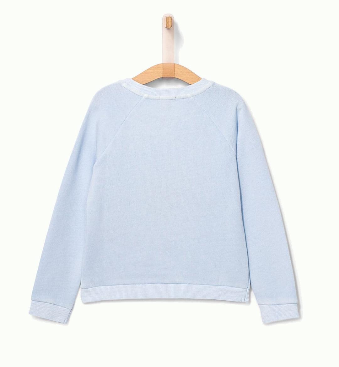 Sudadera azul con bordado leopardo gafas IKKS