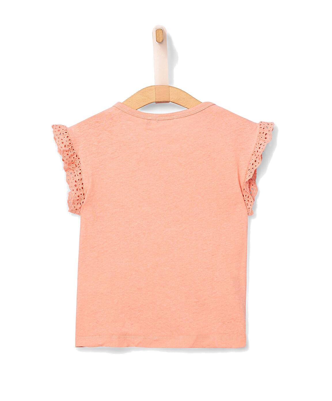 Camiseta melocotón Sunset bordado palmeras IKKS