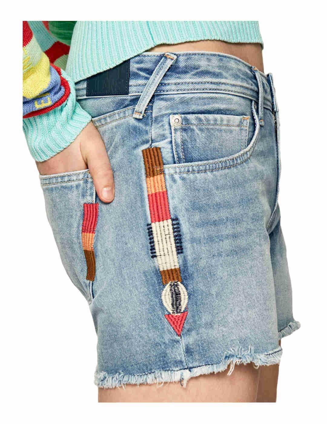 Short Bordados Trasher Rainbow Pepe Jeans