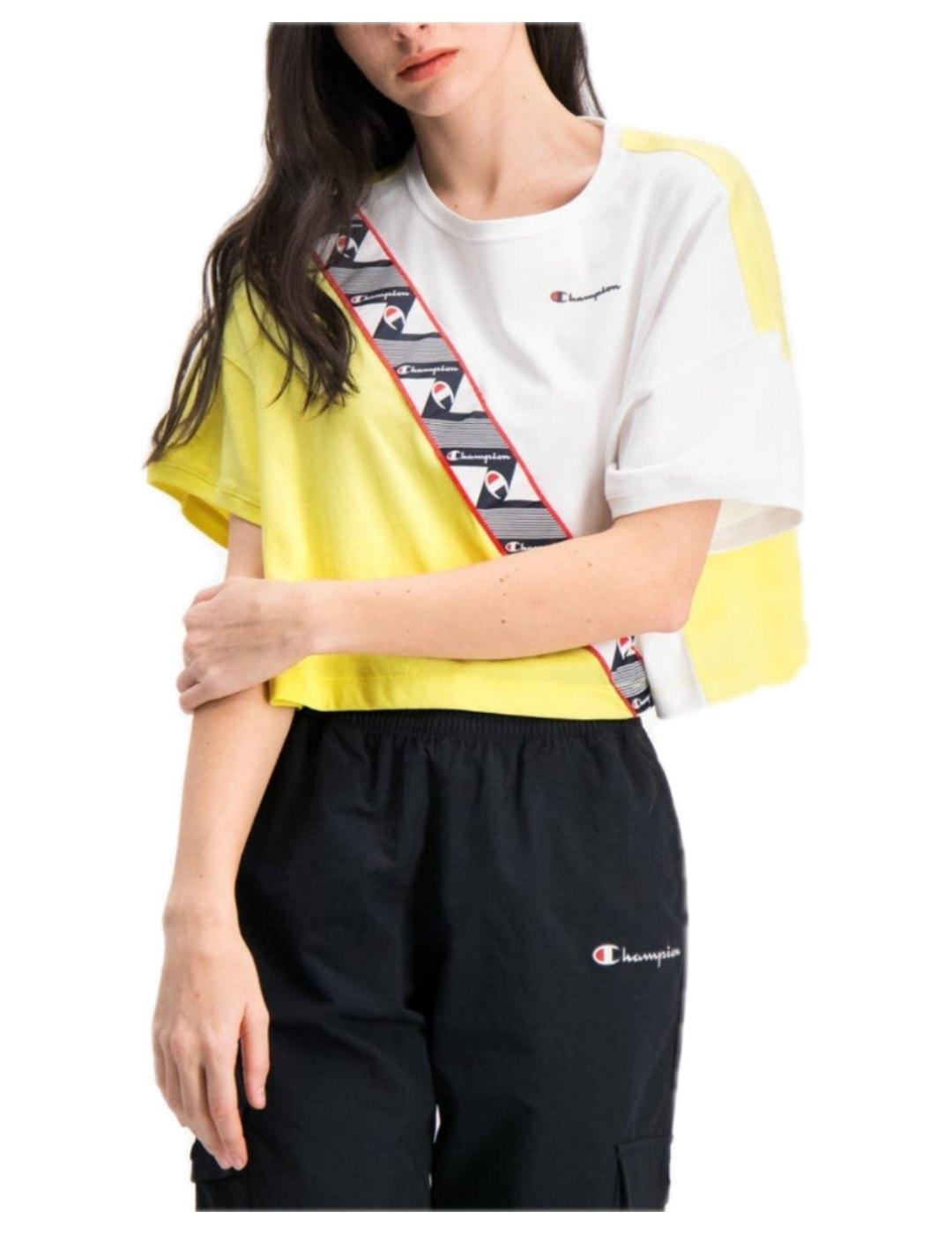 Camsieta colour block jacquard cropped Champion