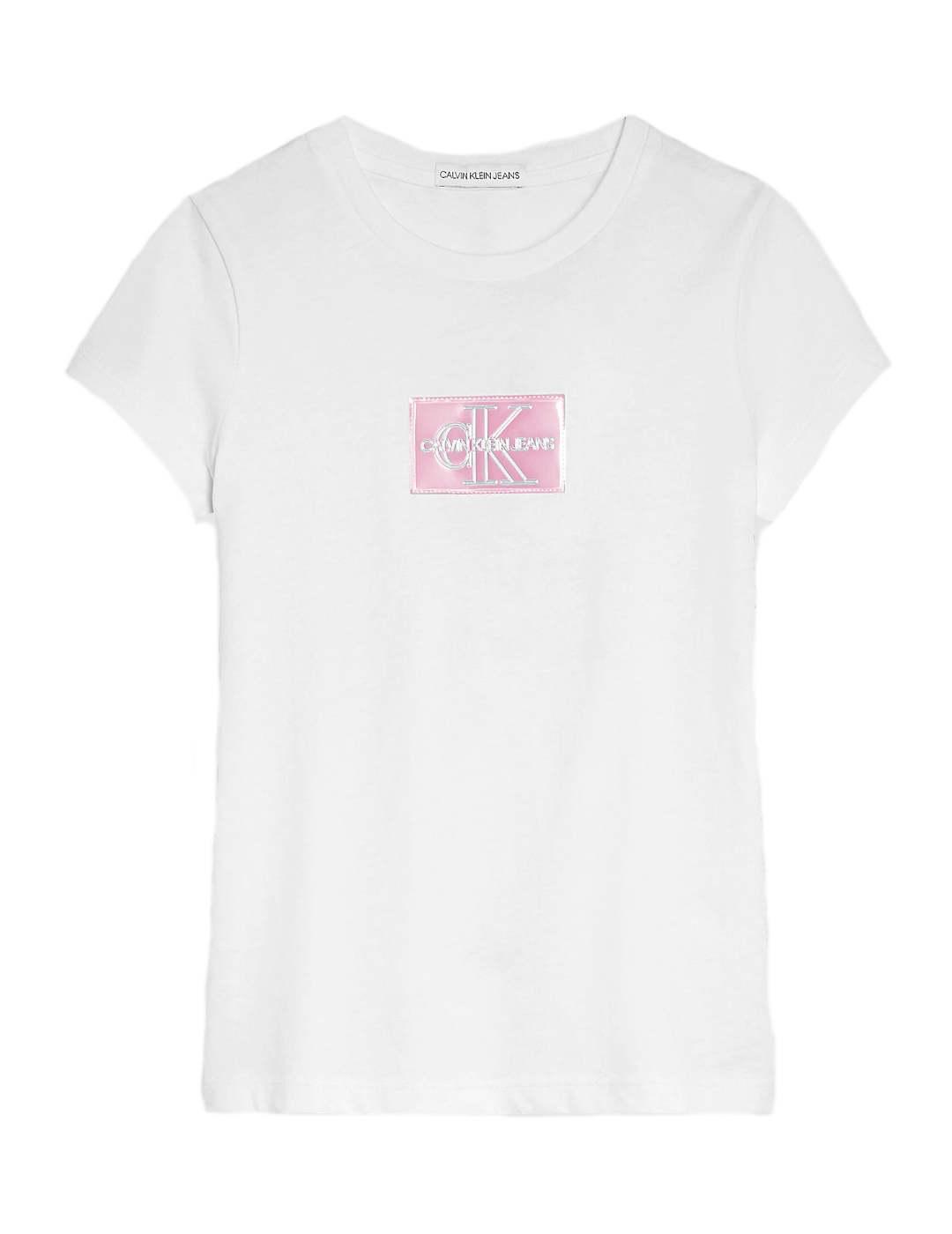 Camiseta blanca Monogram Badge Slim Calvin Klein