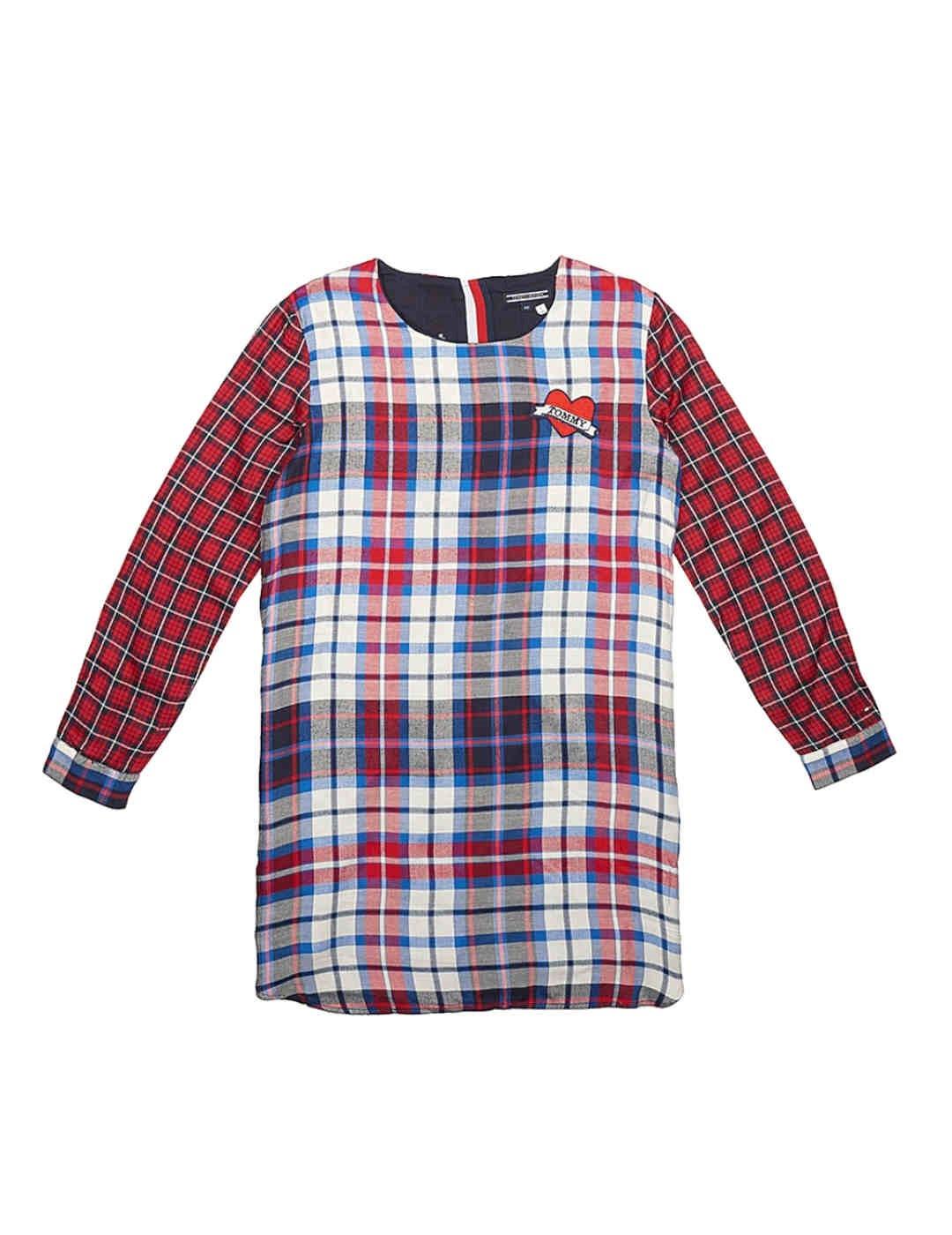 Vestido Patch de tartan Tommy Hilfiger