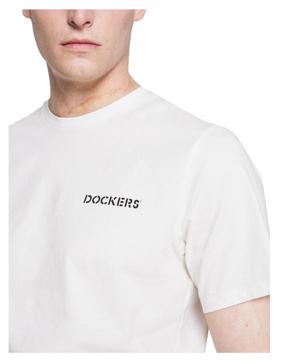 Camiseta blanca con logo Dockers