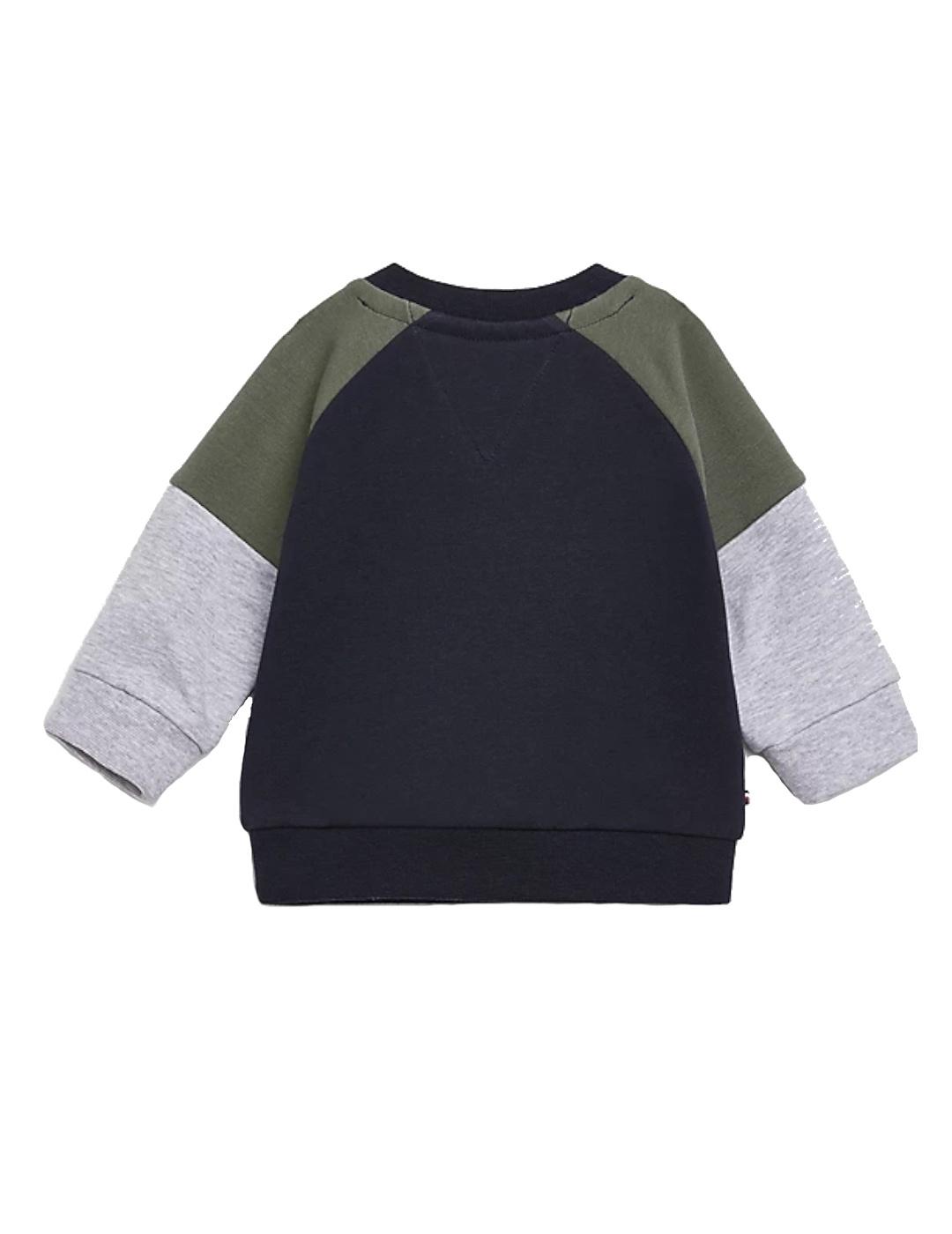 Sudadera Green Baby Logo Colorblock Tommy Hilfiger