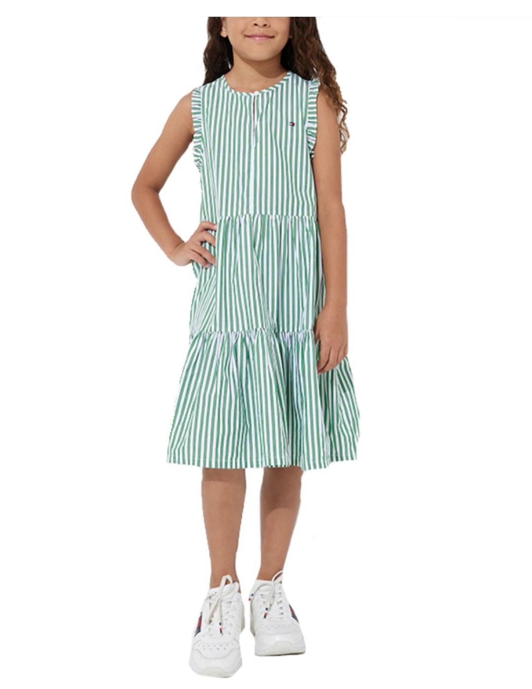 Vestido striped ruffle Tommy Hilfiger