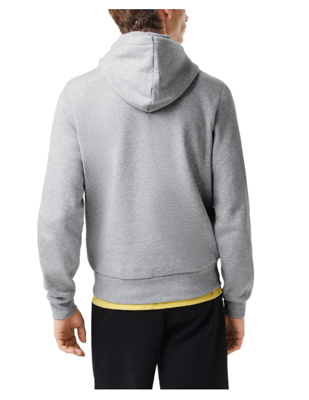 Sudadera con capucha gris Lacoste