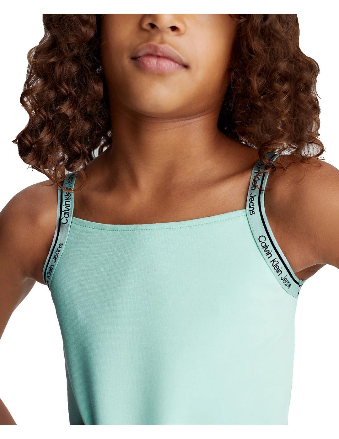 Vestido Logo Tape Strap Calvin Klein