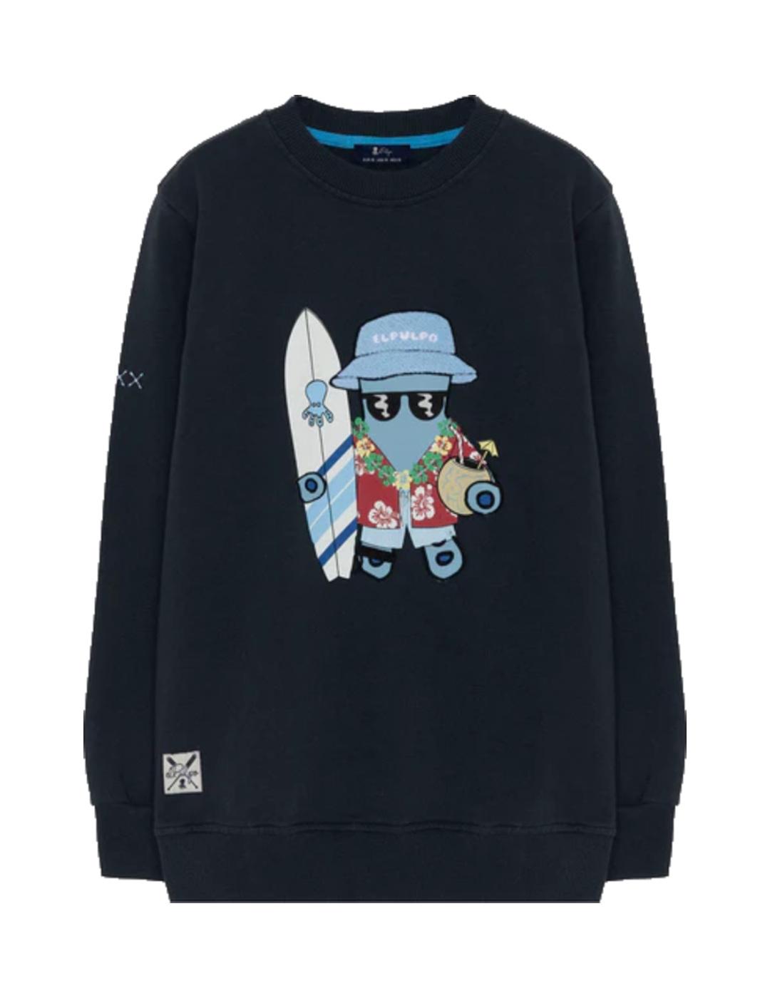 Sudadera Estampado Hawaiano El Pulpo