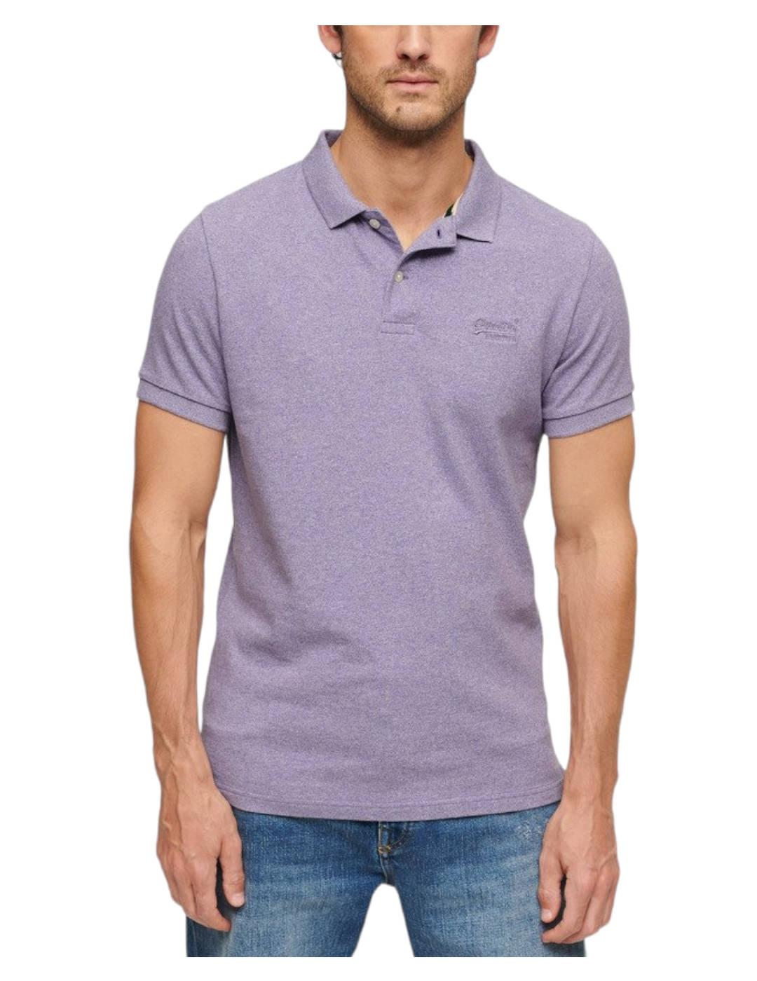 Polo destroyed púrpura Superdry