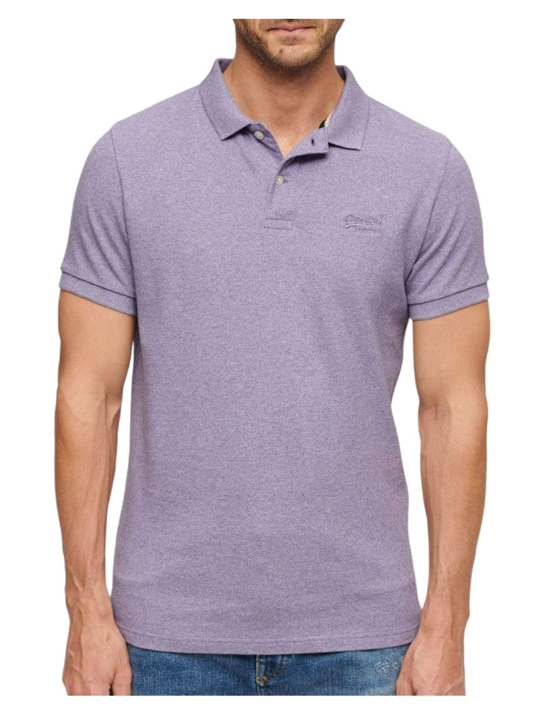 Polo destroyed púrpura Superdry