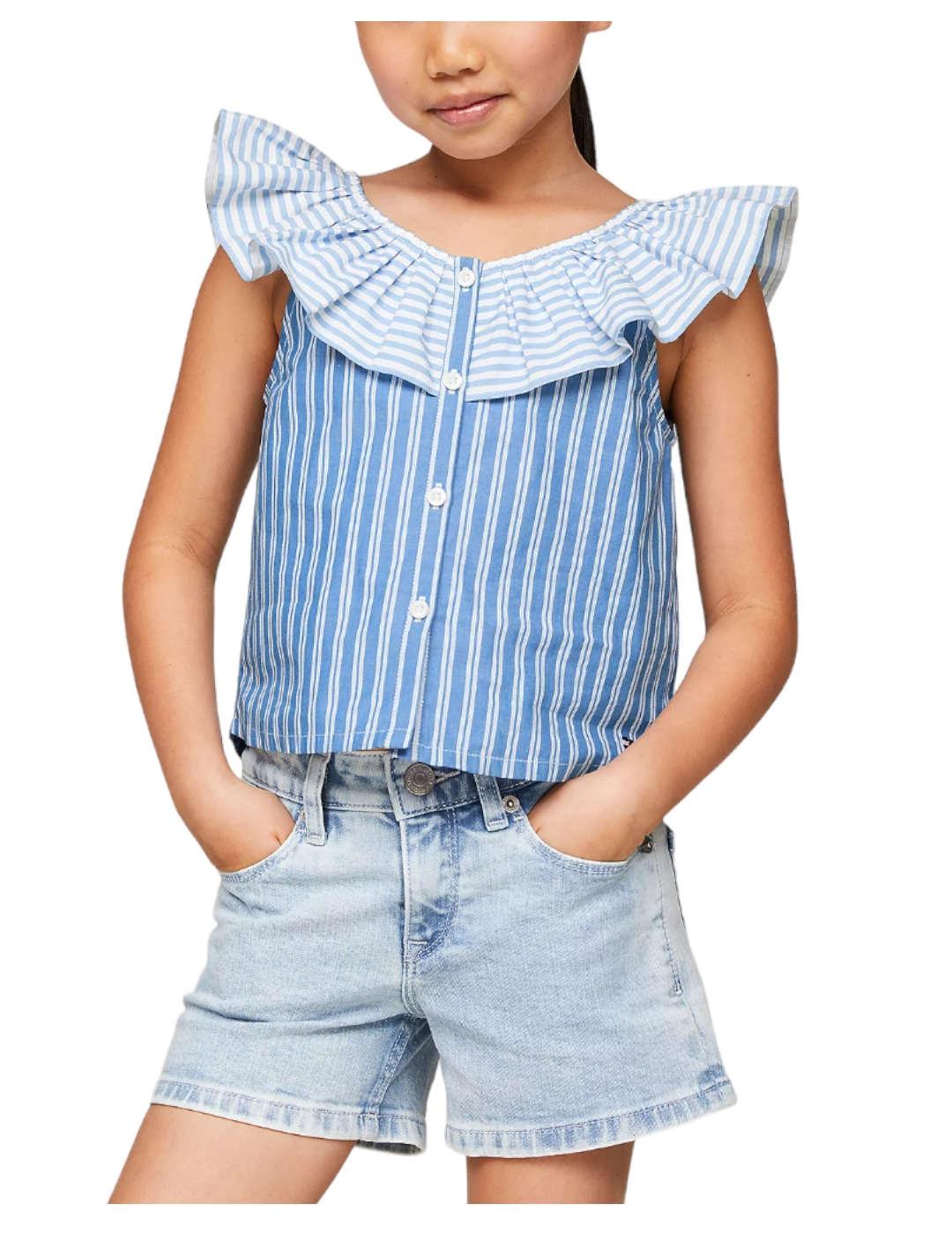 Top Mixed Stripe Frill Tommy Hilfiger