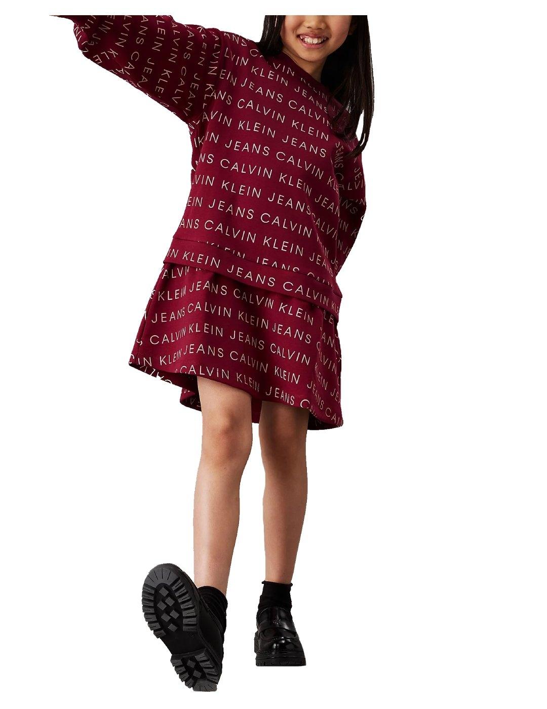 Vestido Logo Aop Fleece Calvin Klein