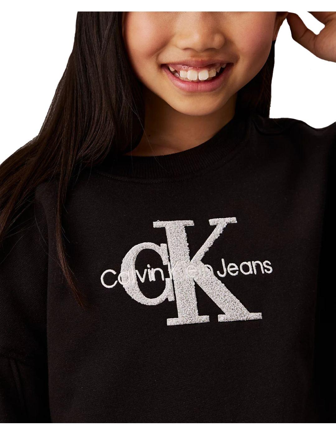 Sudadera Teddy Monologo Black Calvin Klein