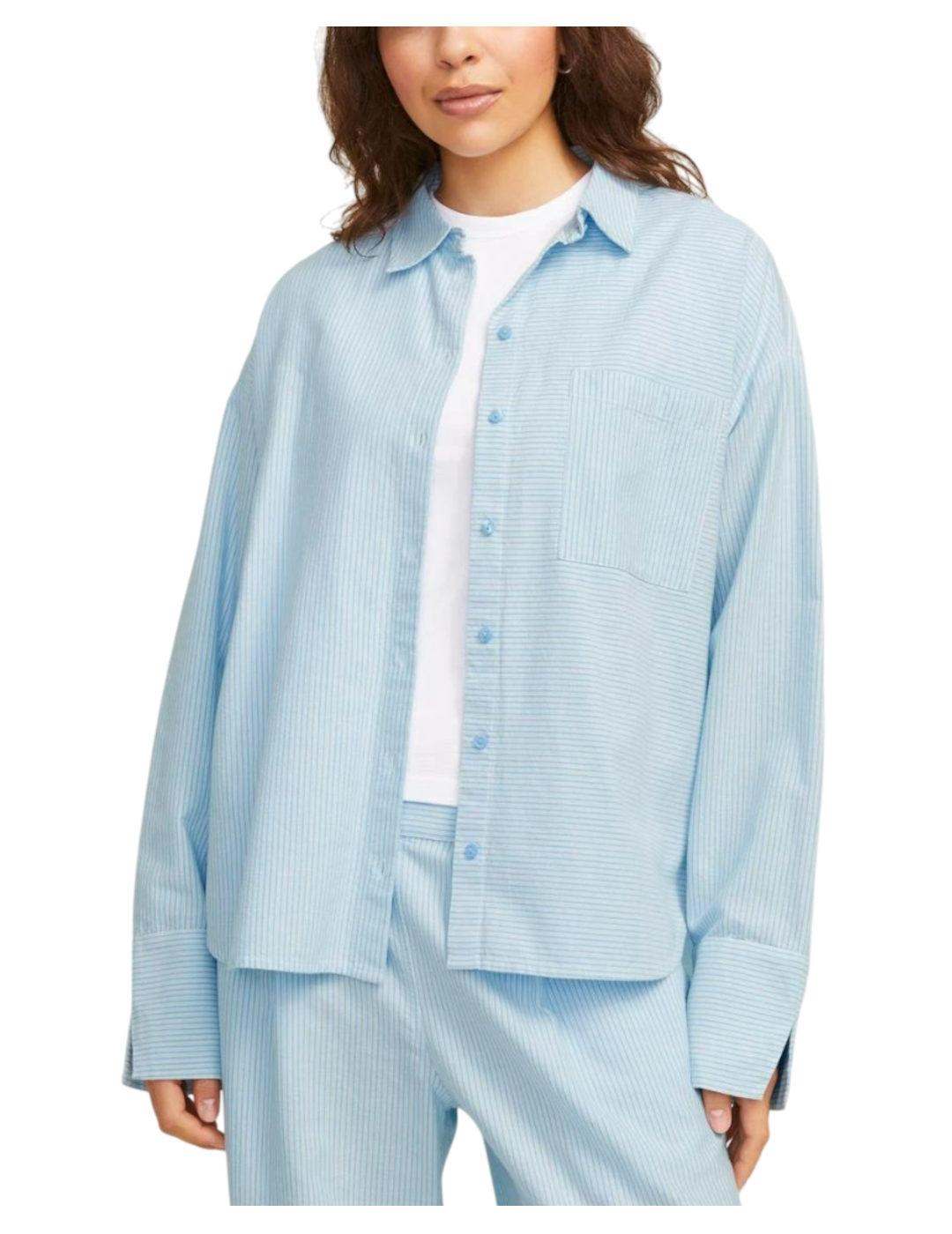 Camisa JXSiva Oxford LS Shirt WVN LN JJXX