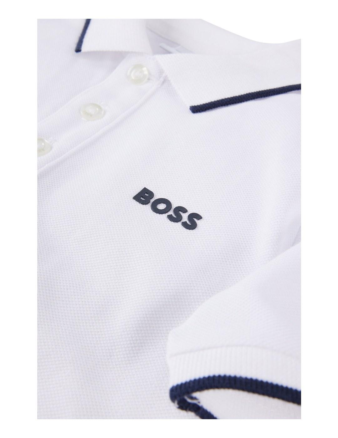 Polo Blanco Manga Corta Hugo Boss