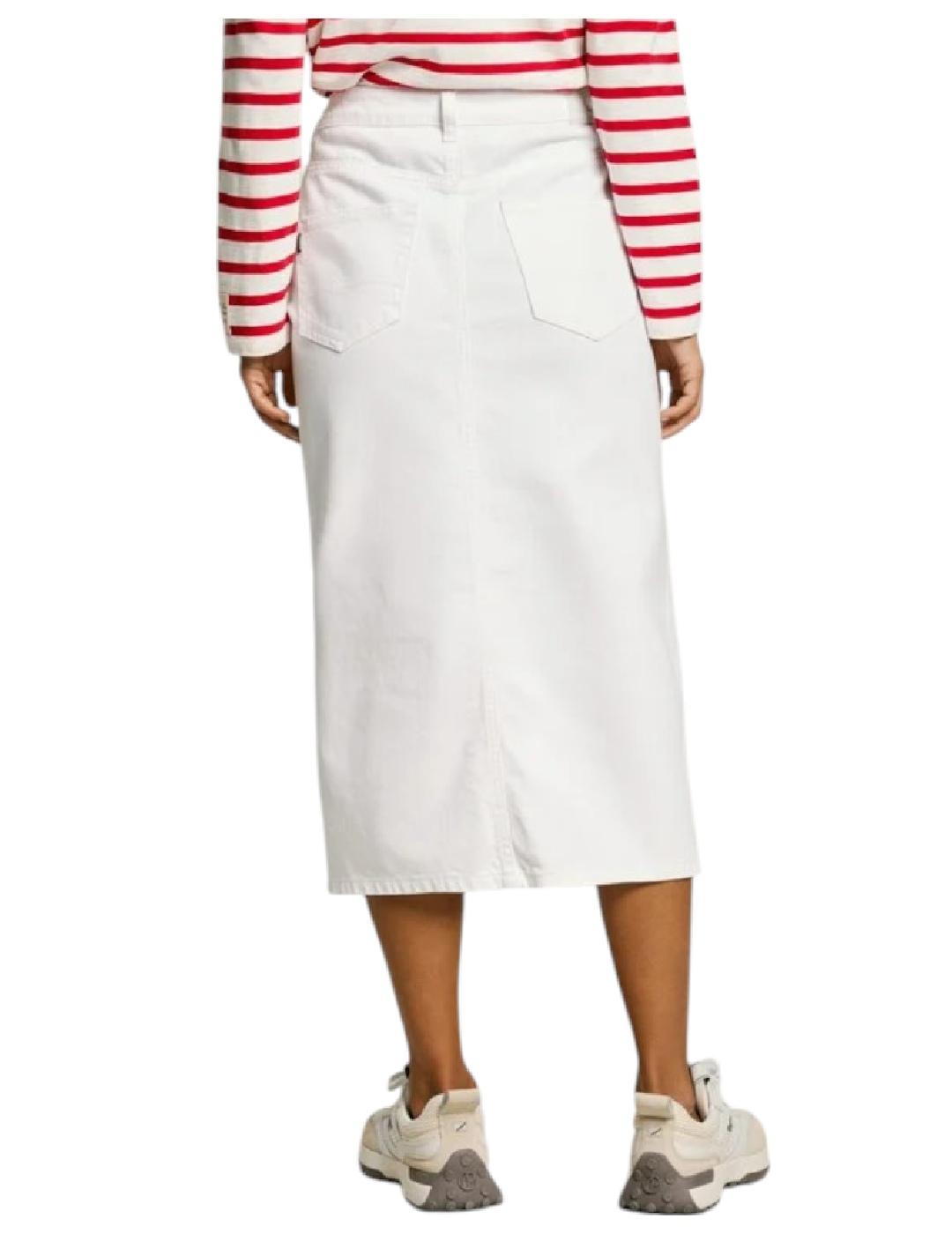 Falda midi blanca Pepe Jeans