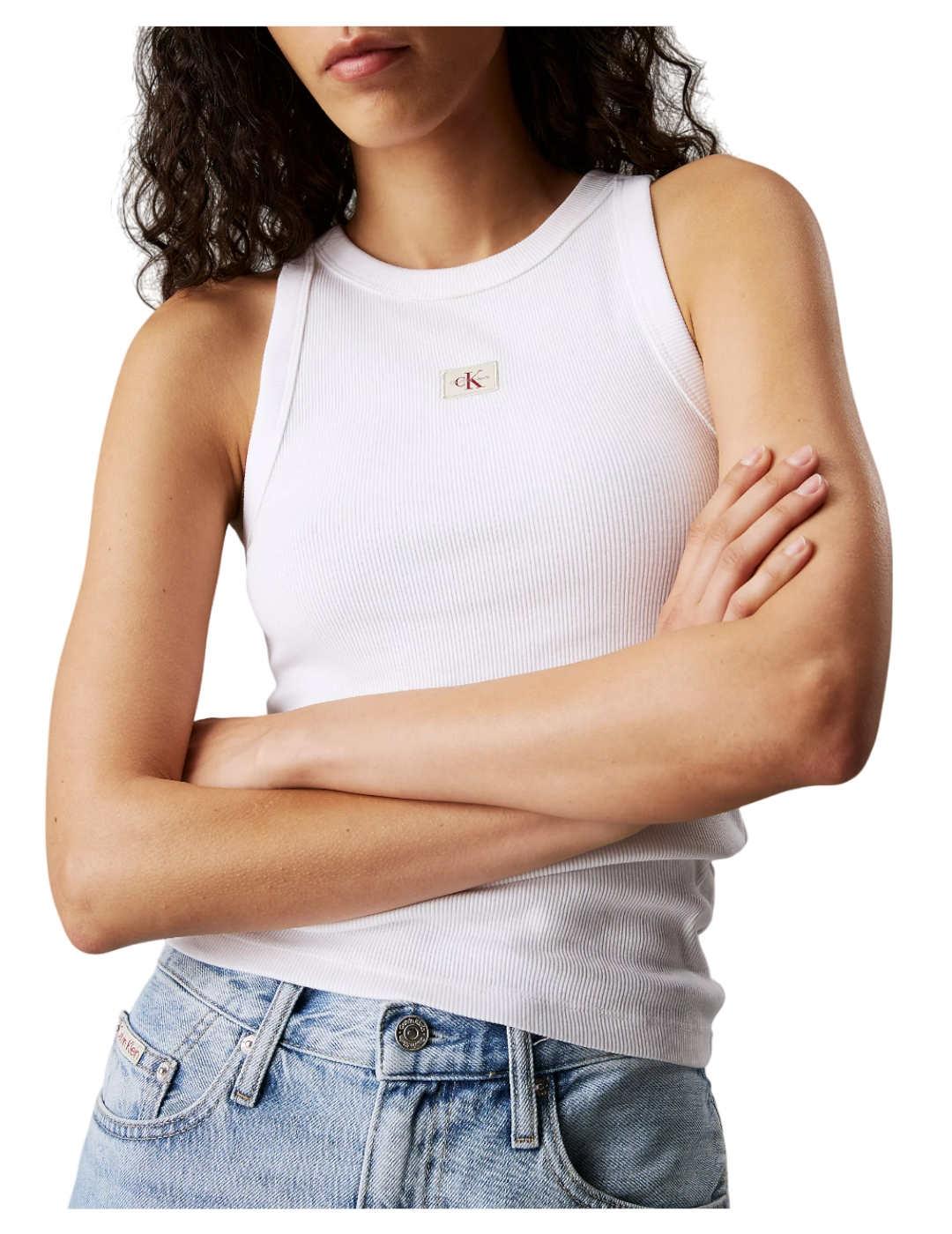Top Woven label rib tank Calvin Klein