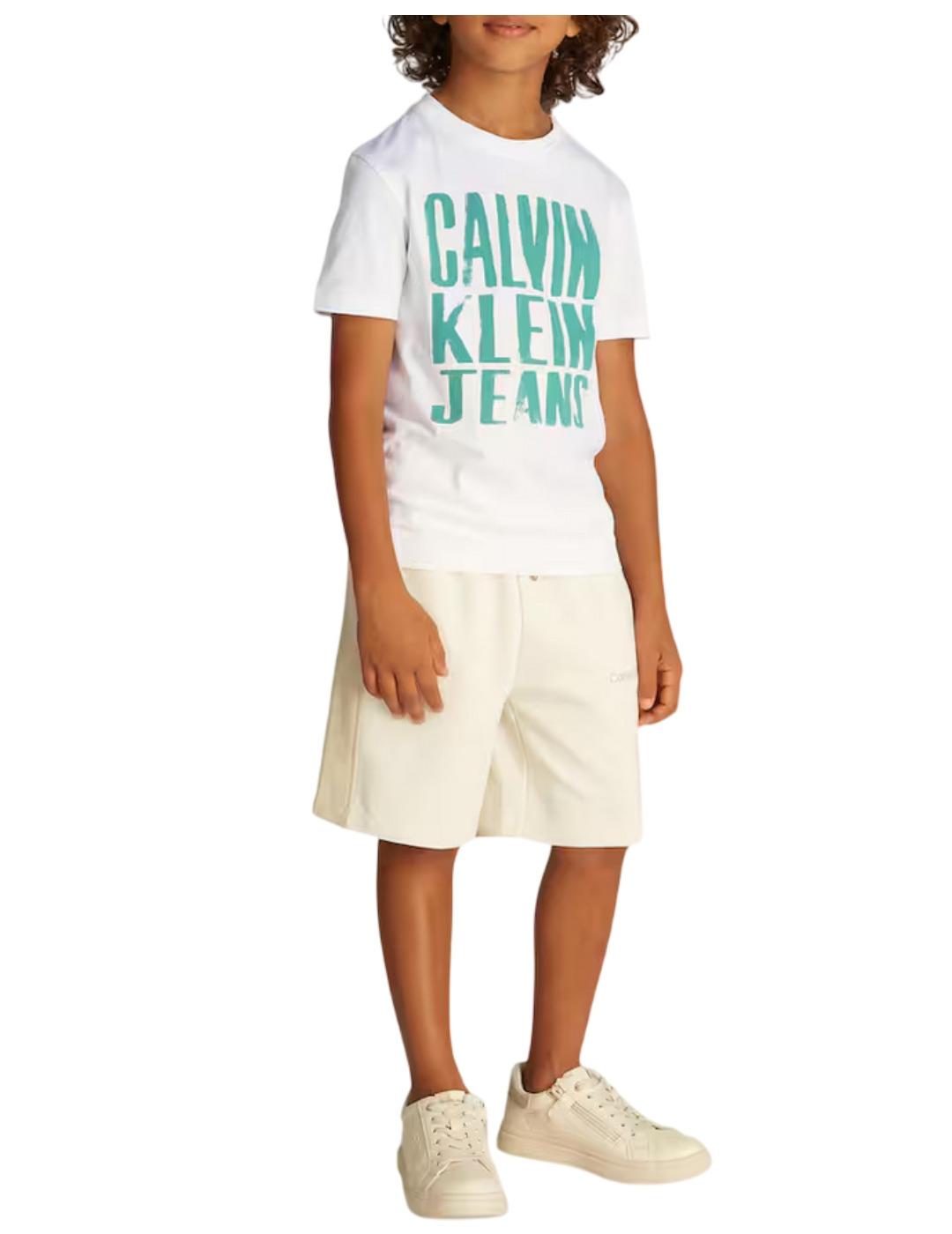 Camiseta Slogan Calvin Klein