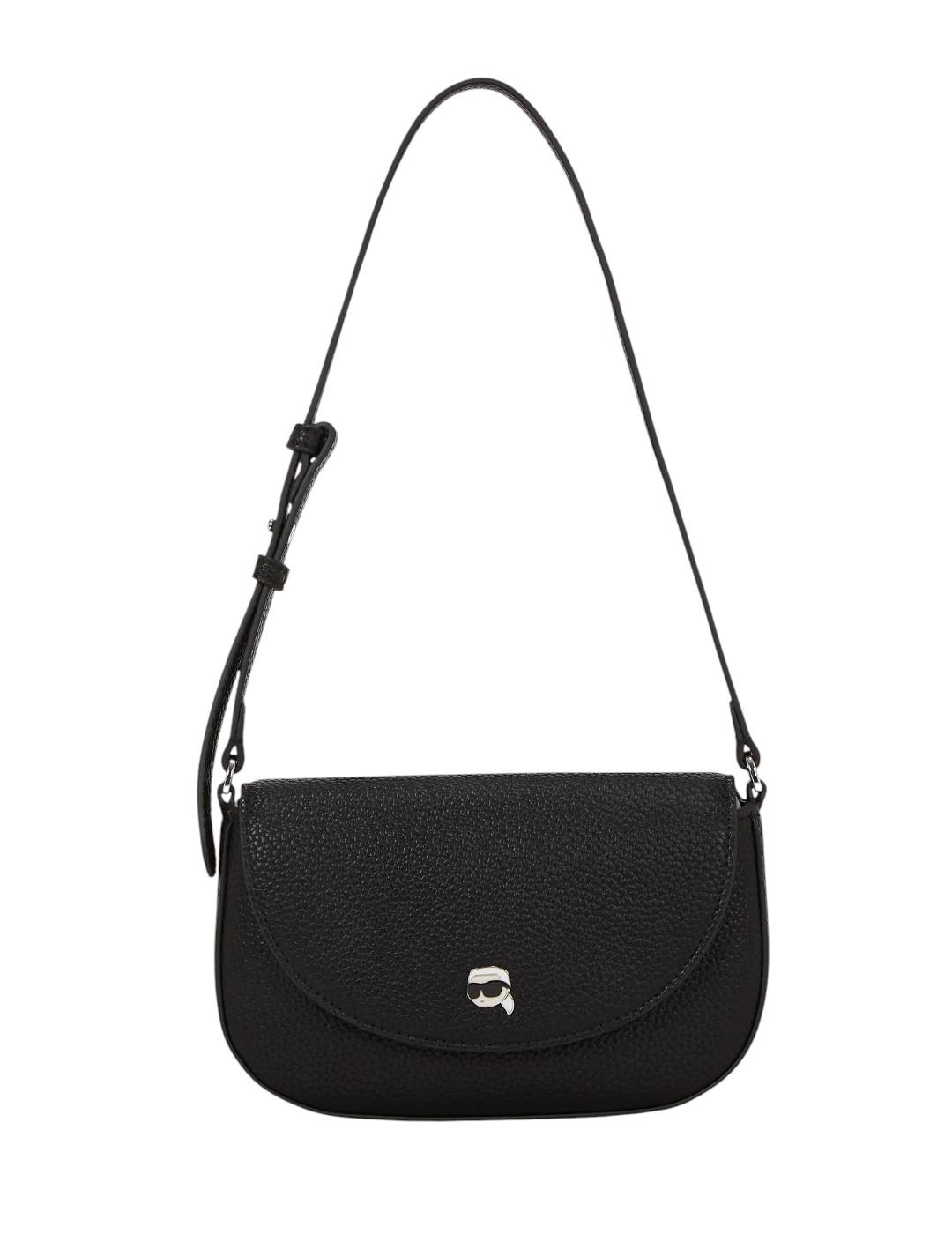 Bolso Ikon pebble pin flap Karl Lagerfeld