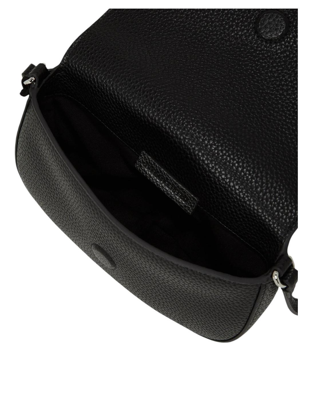 Bolso Ikon pebble pin flap Karl Lagerfeld