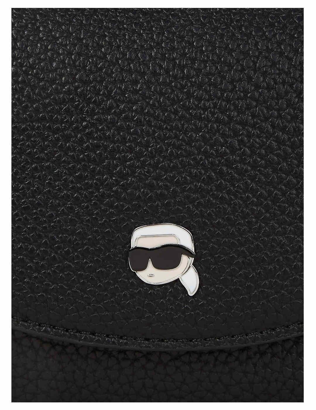 Bolso Ikon pebble pin flap Karl Lagerfeld