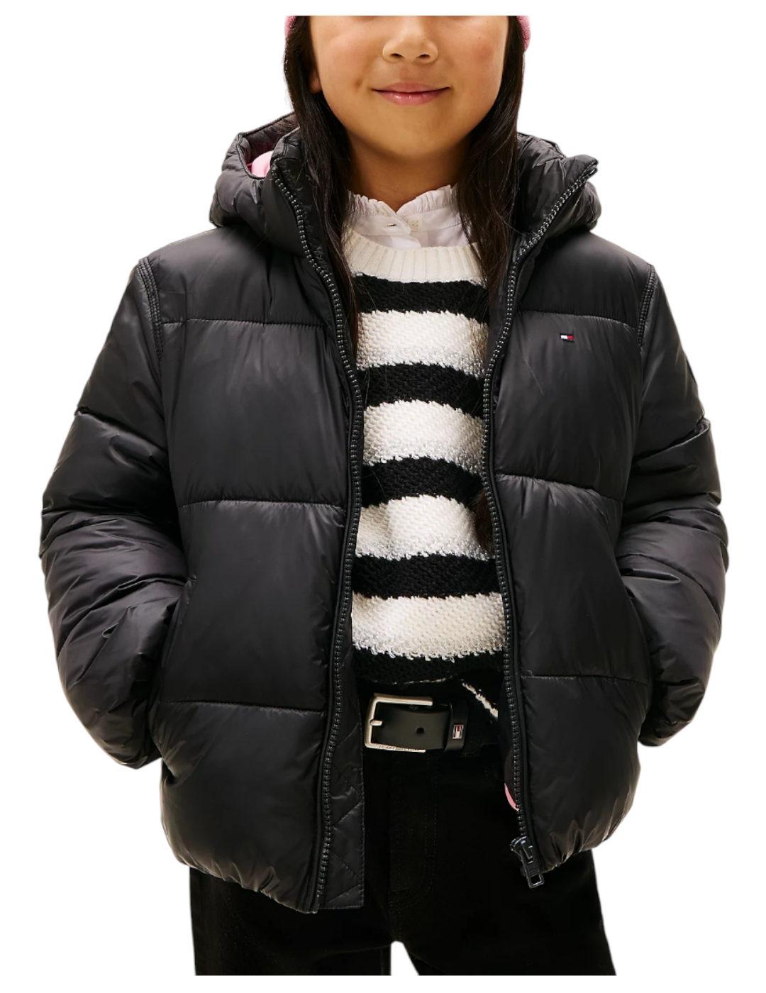 Chaqueta Hooded Shiny Black Tommy Hilfiger