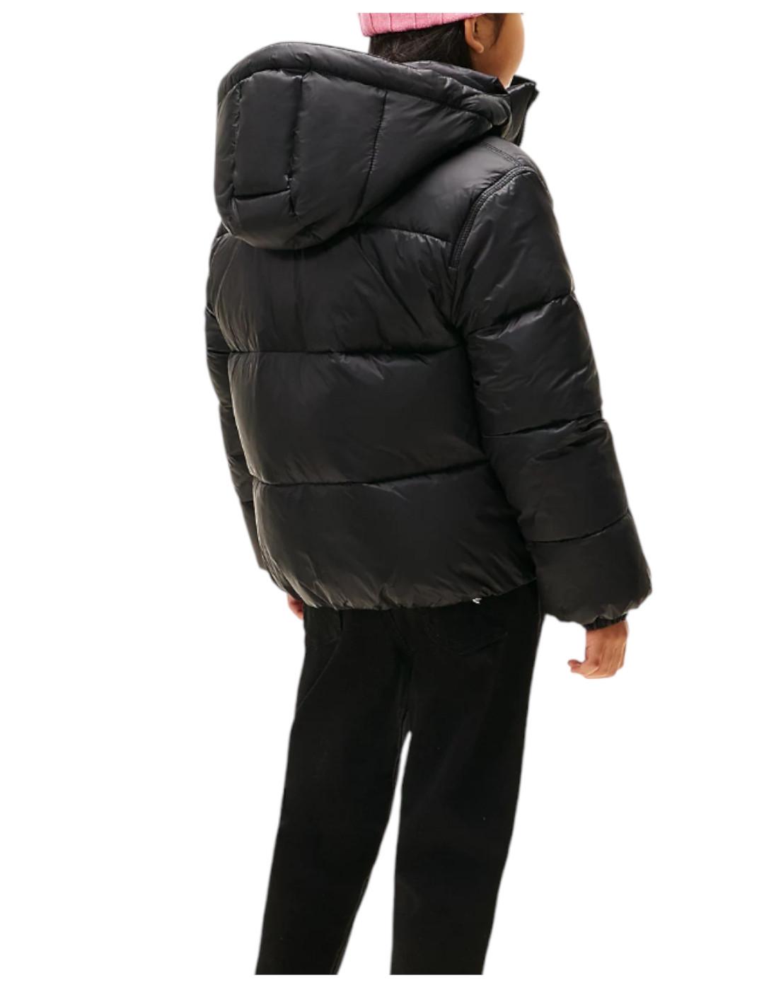 Chaqueta Hooded Shiny Black Tommy Hilfiger