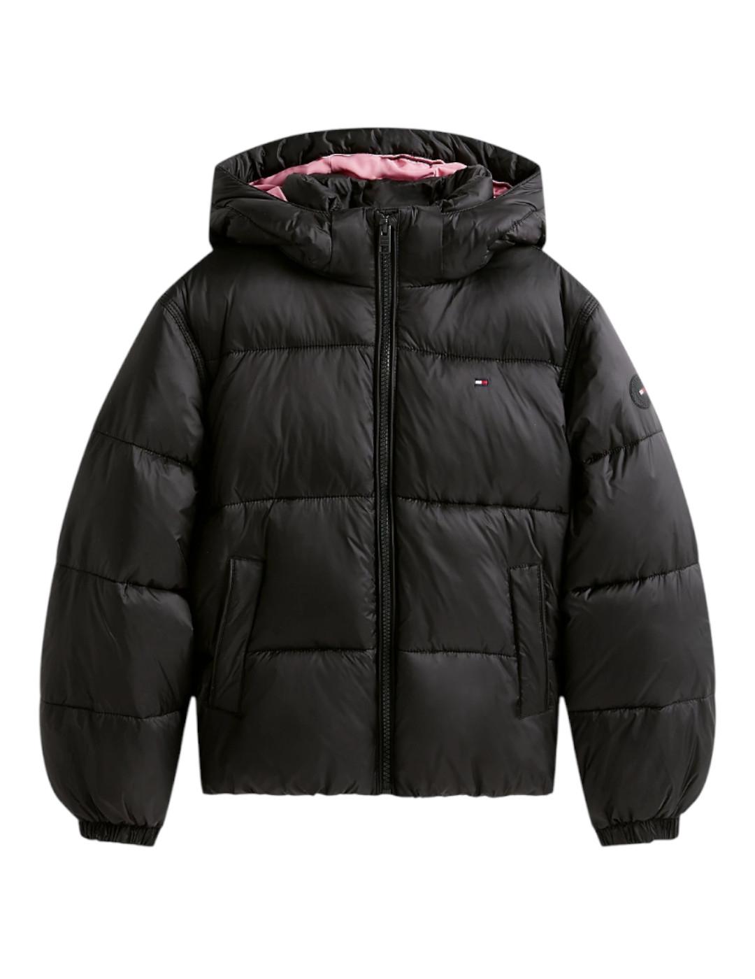 Chaqueta Hooded Shiny Black Tommy Hilfiger