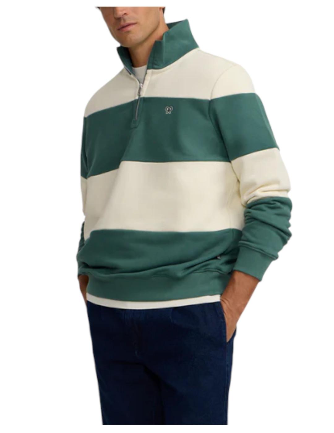 Sudadera Rayas Verde Silbon