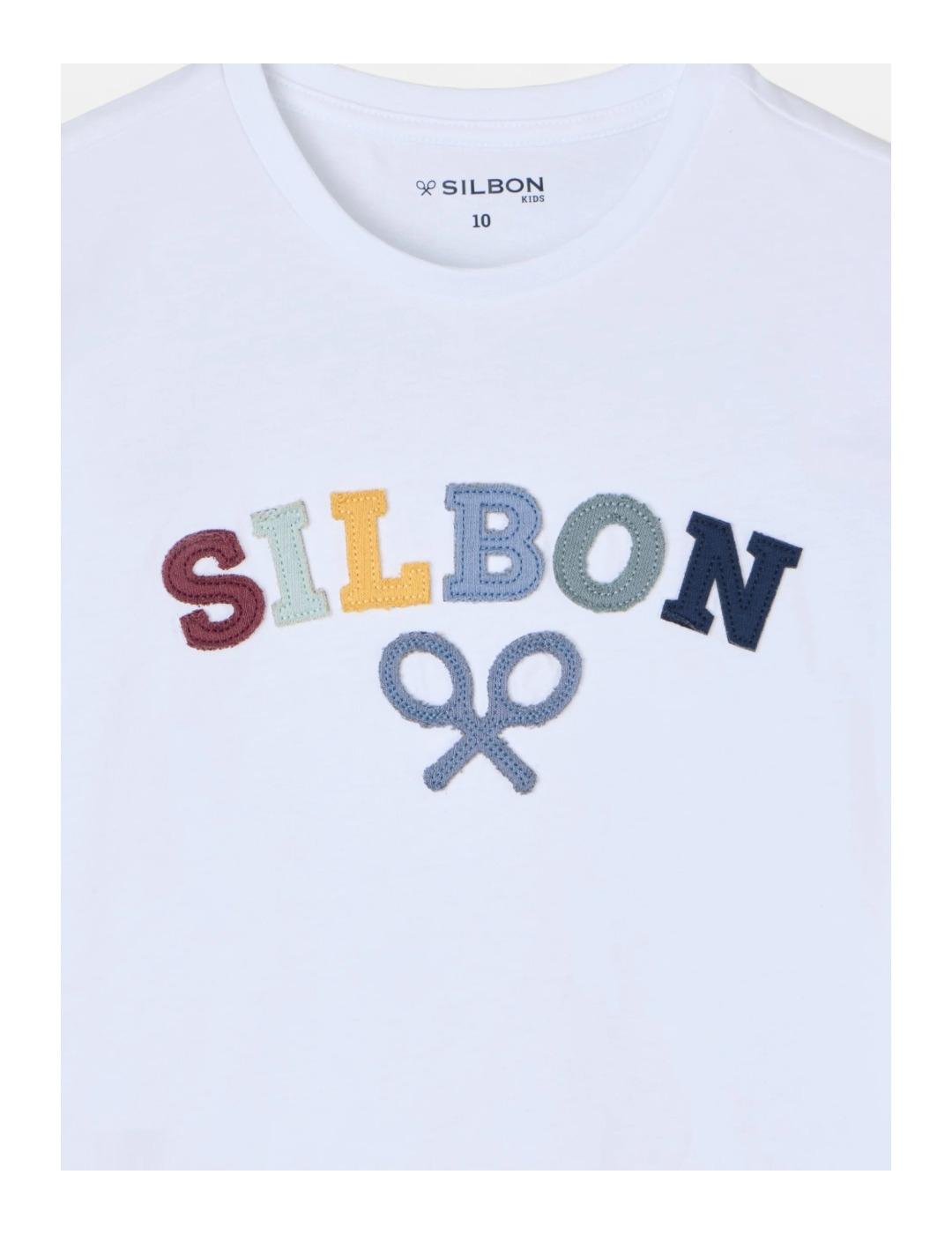 Camiseta Raqueta Multicolor Blanca Silbon