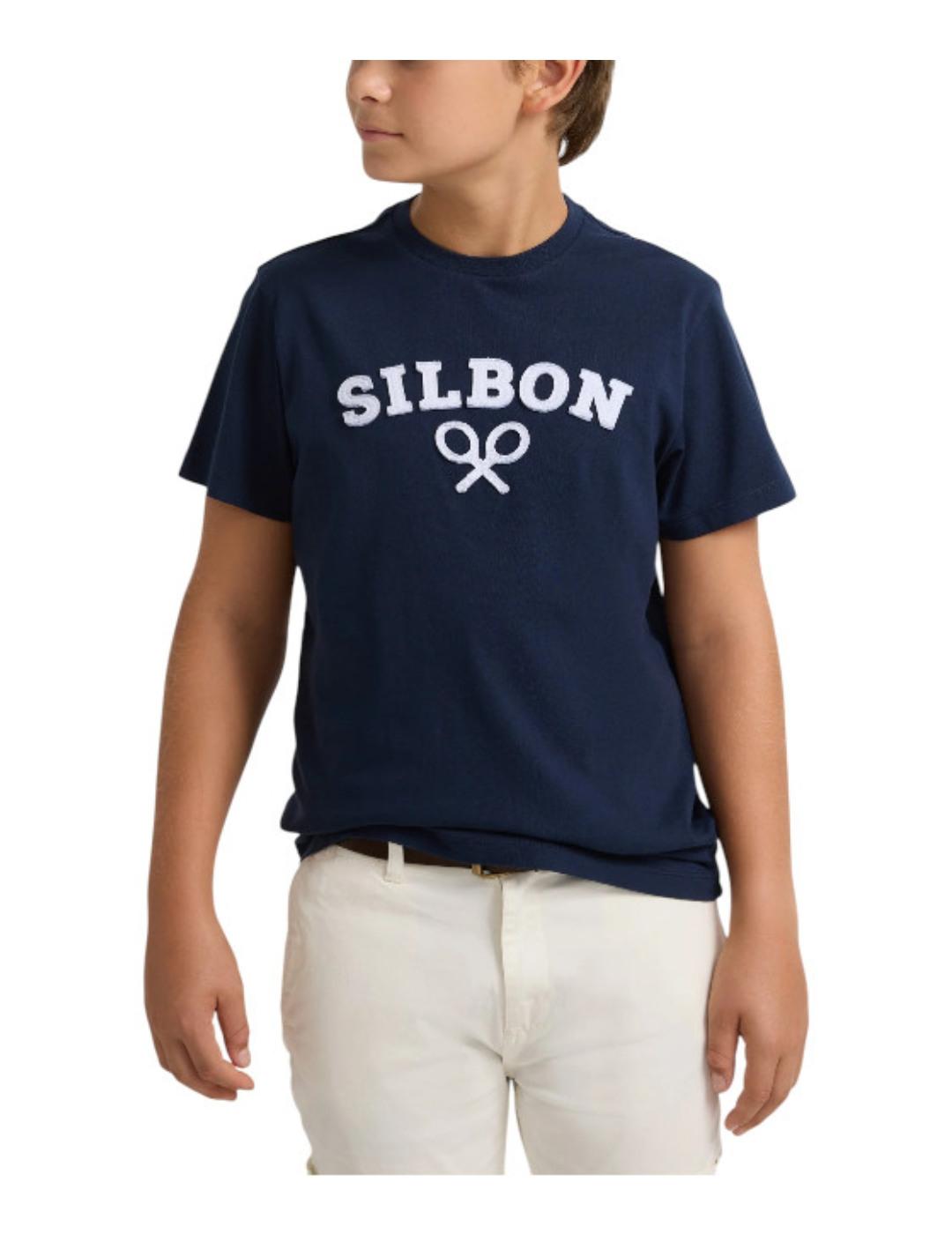 Camiseta Raqueta Azul Marino Silbon