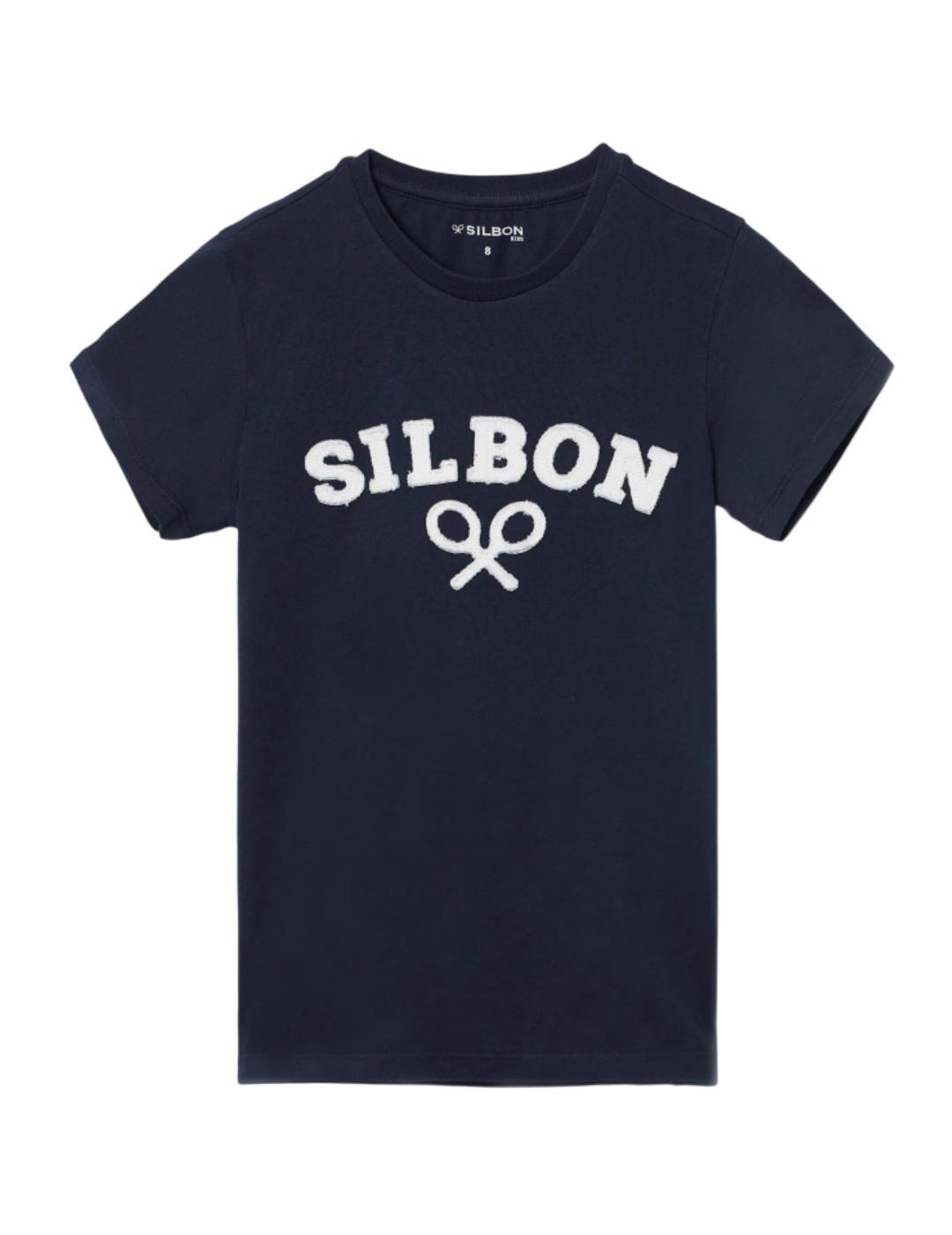 Camiseta Raqueta Azul Marino Silbon
