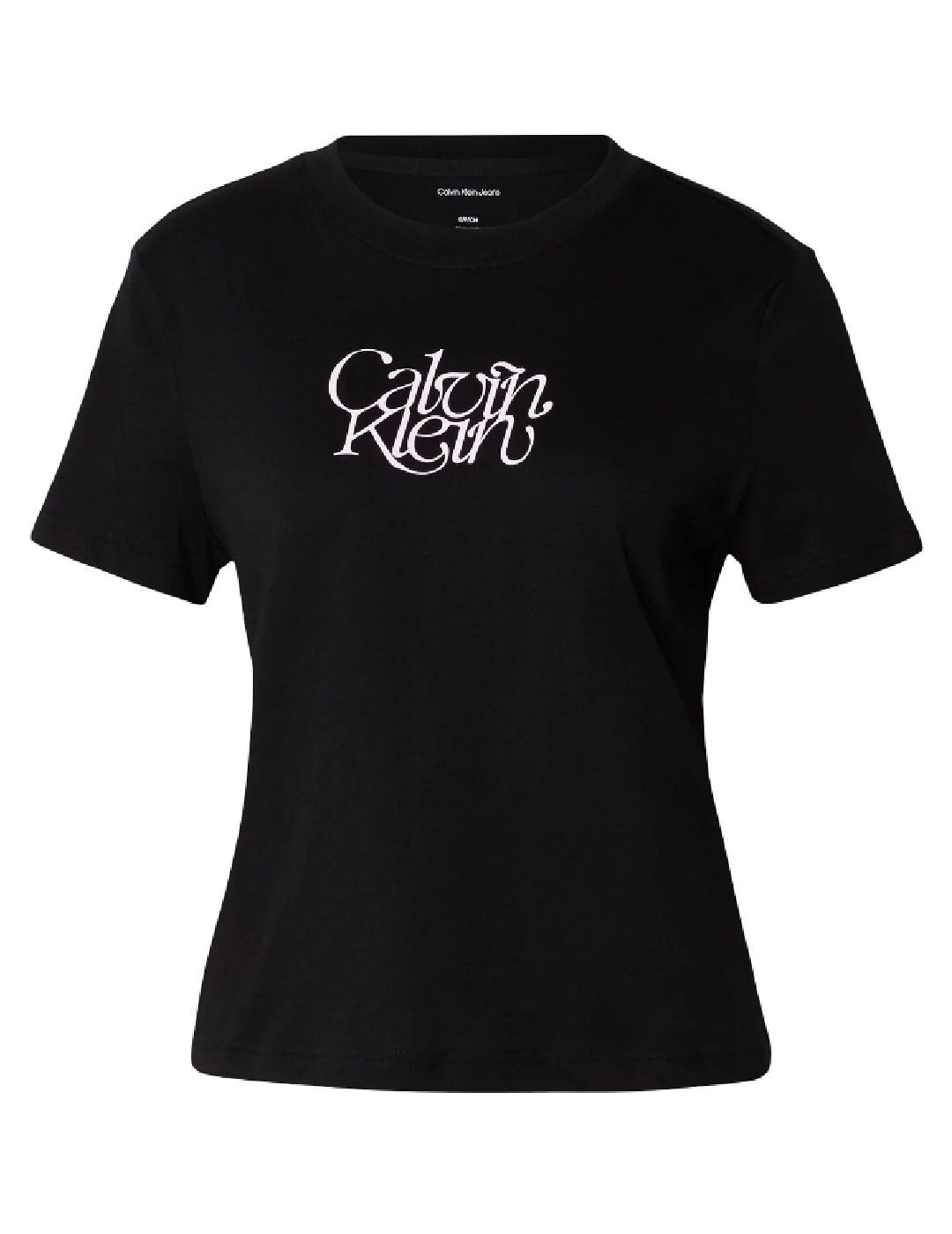 Camiseta Fitted Script Calvin Klein