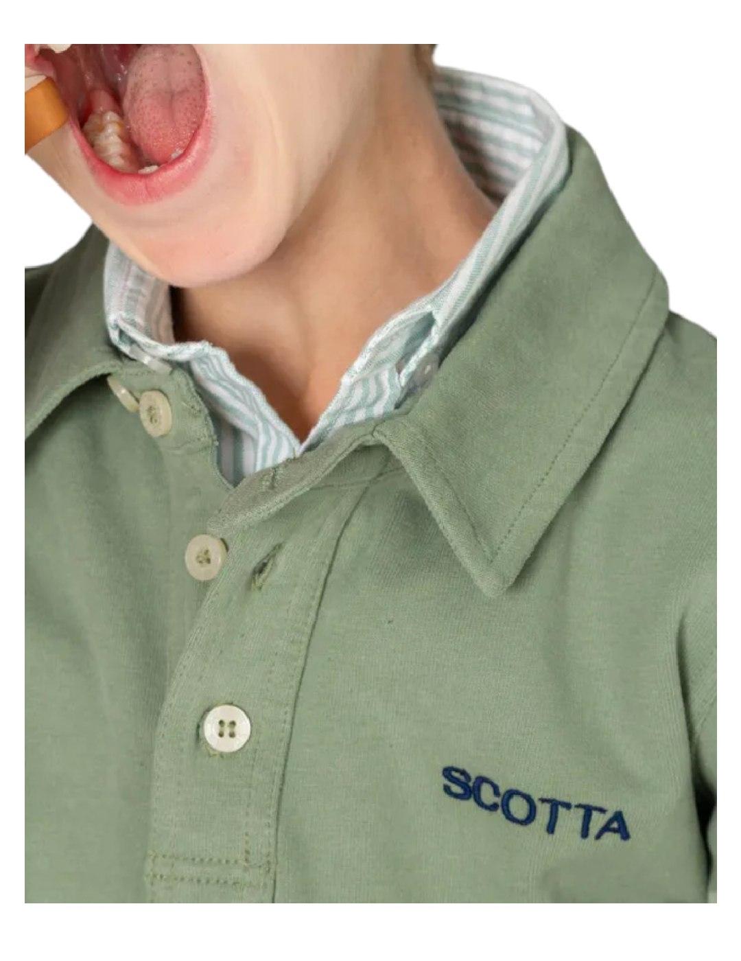 Polo Rugby Logo Verde Scotta