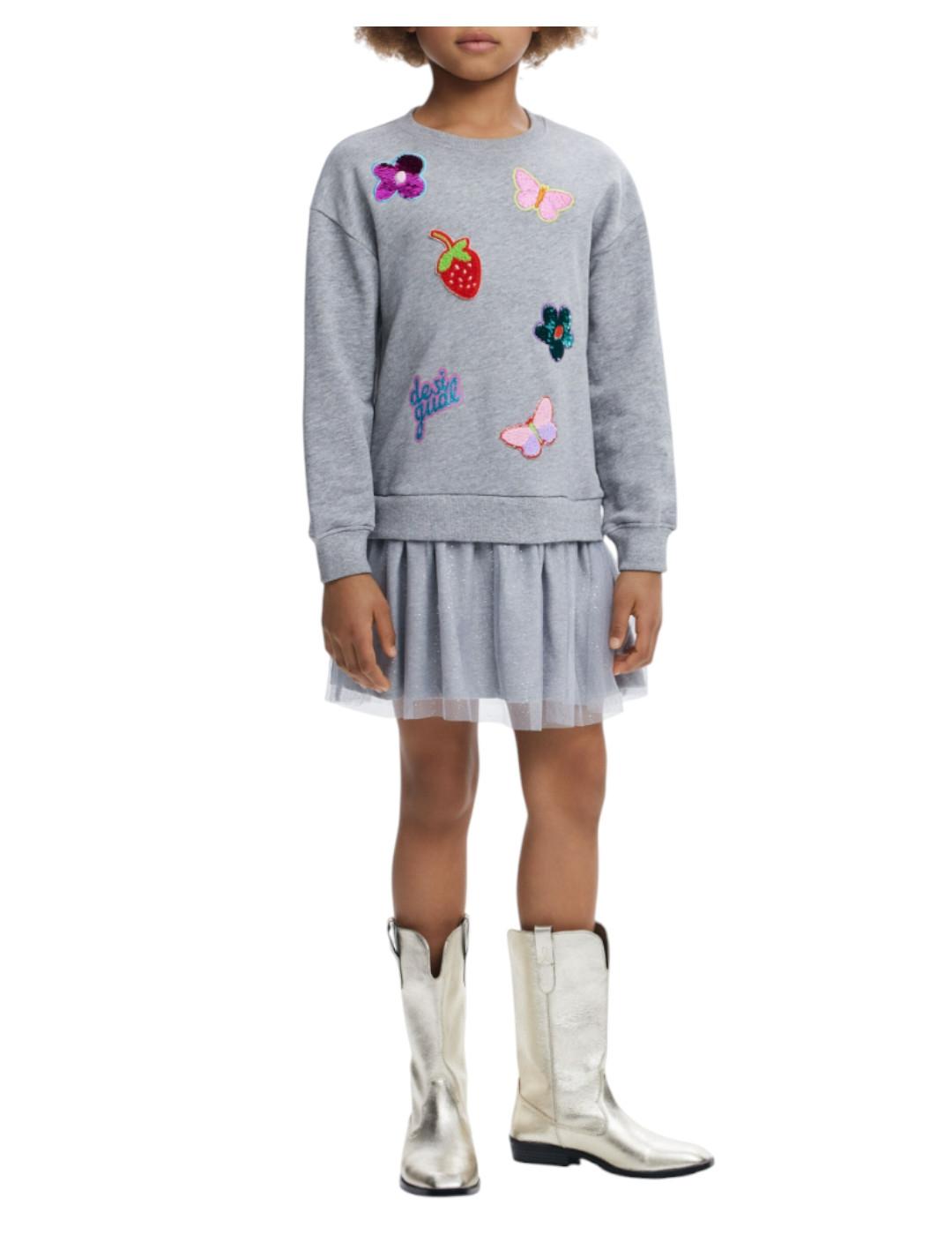 Vestido Cereza Gris Desigual