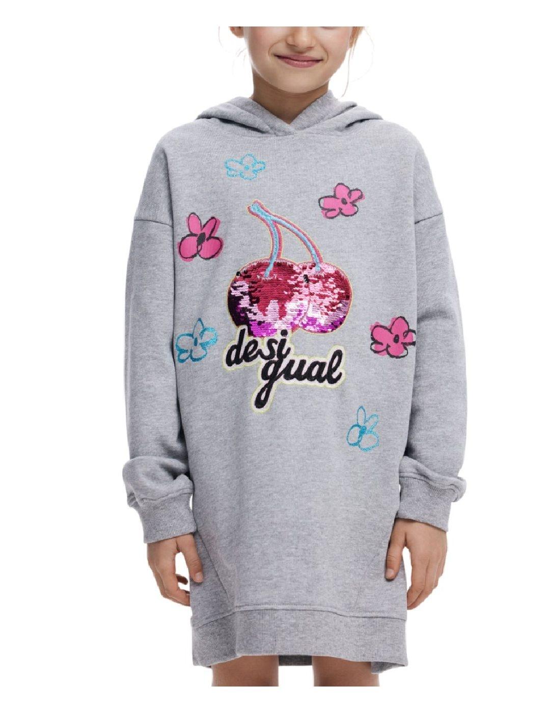 Vestido Cereza Gris Desigual