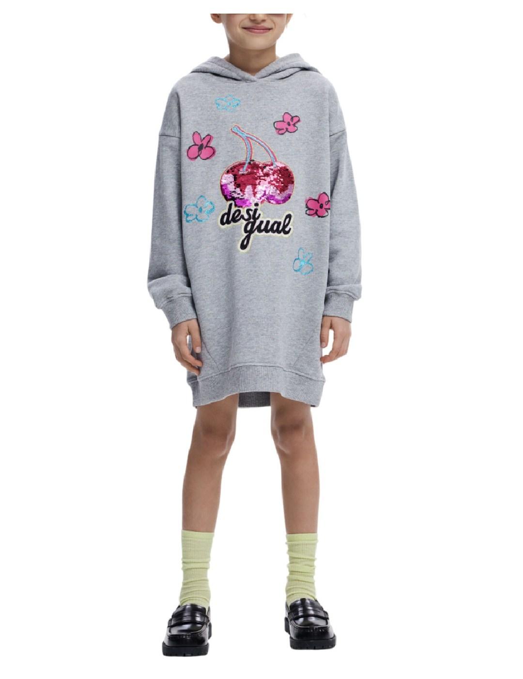 Vestido Cereza Gris Desigual