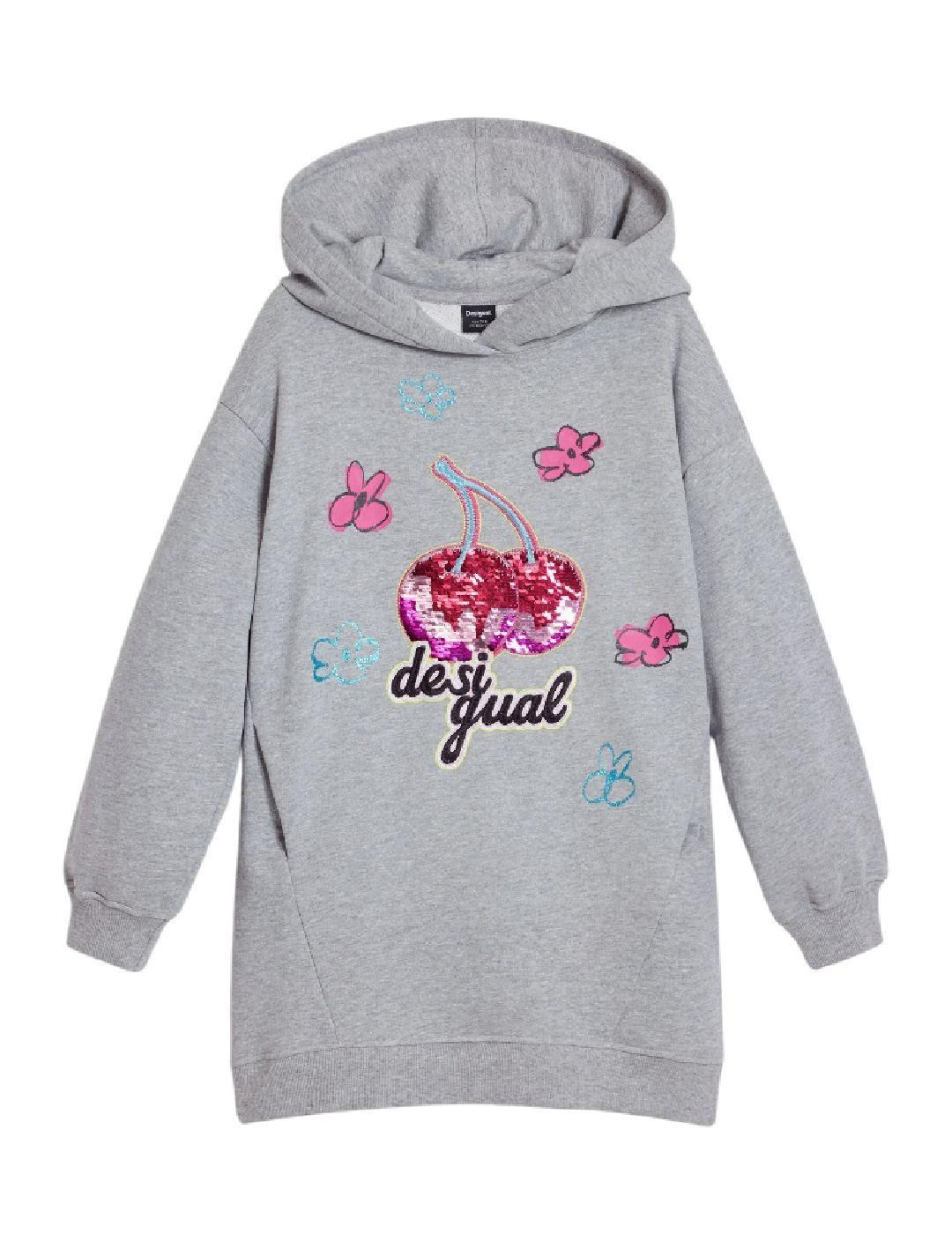 Vestido Cereza Gris Desigual