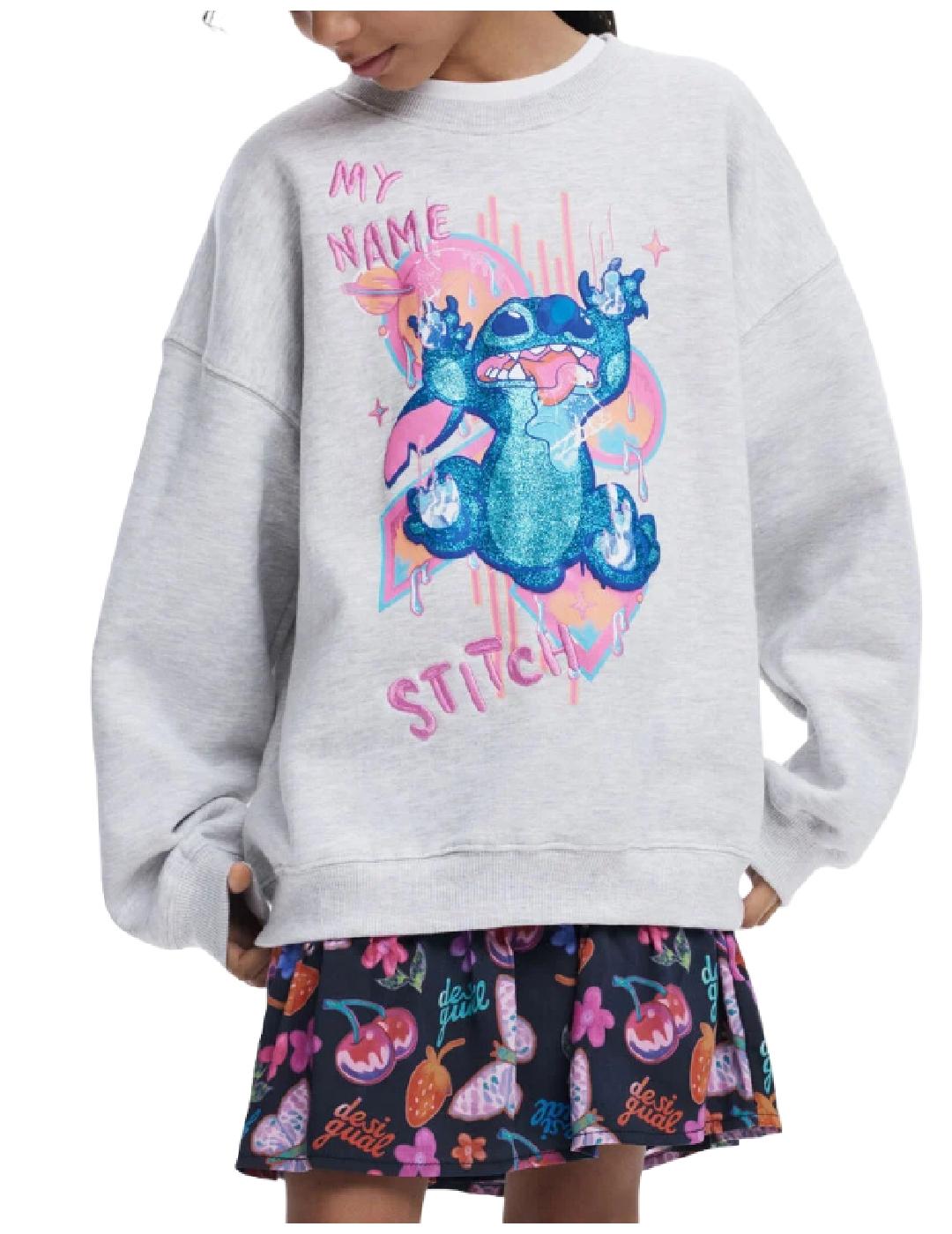 Sudadera Stitch Gris Desigual