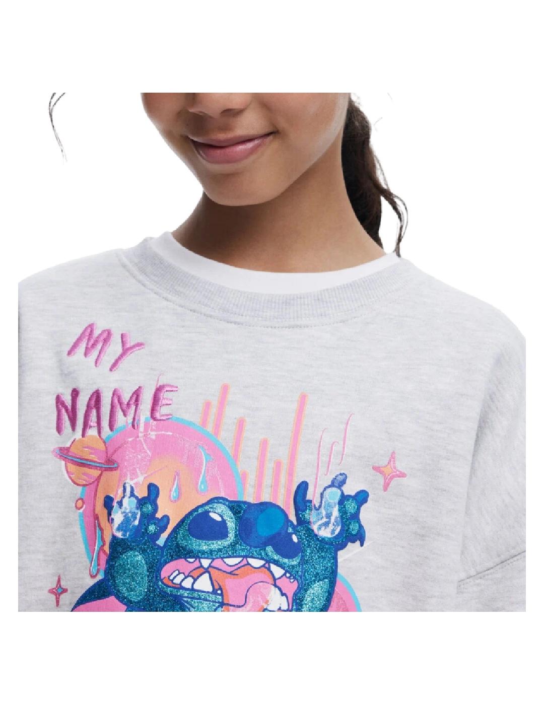 Sudadera Stitch Gris Desigual