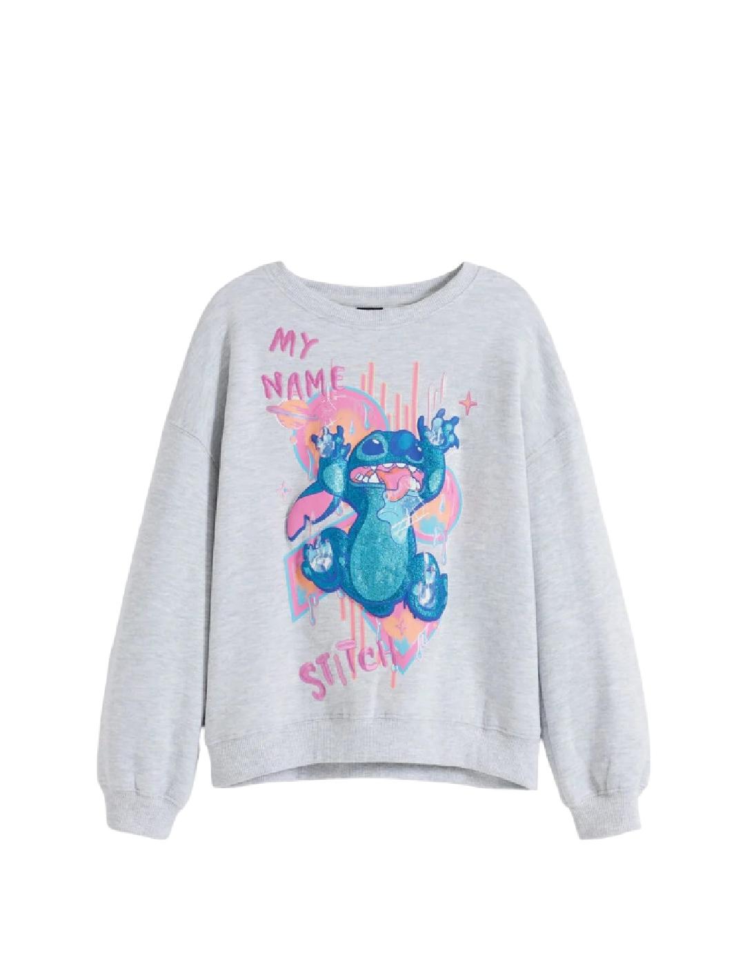 Sudadera Stitch Gris Desigual