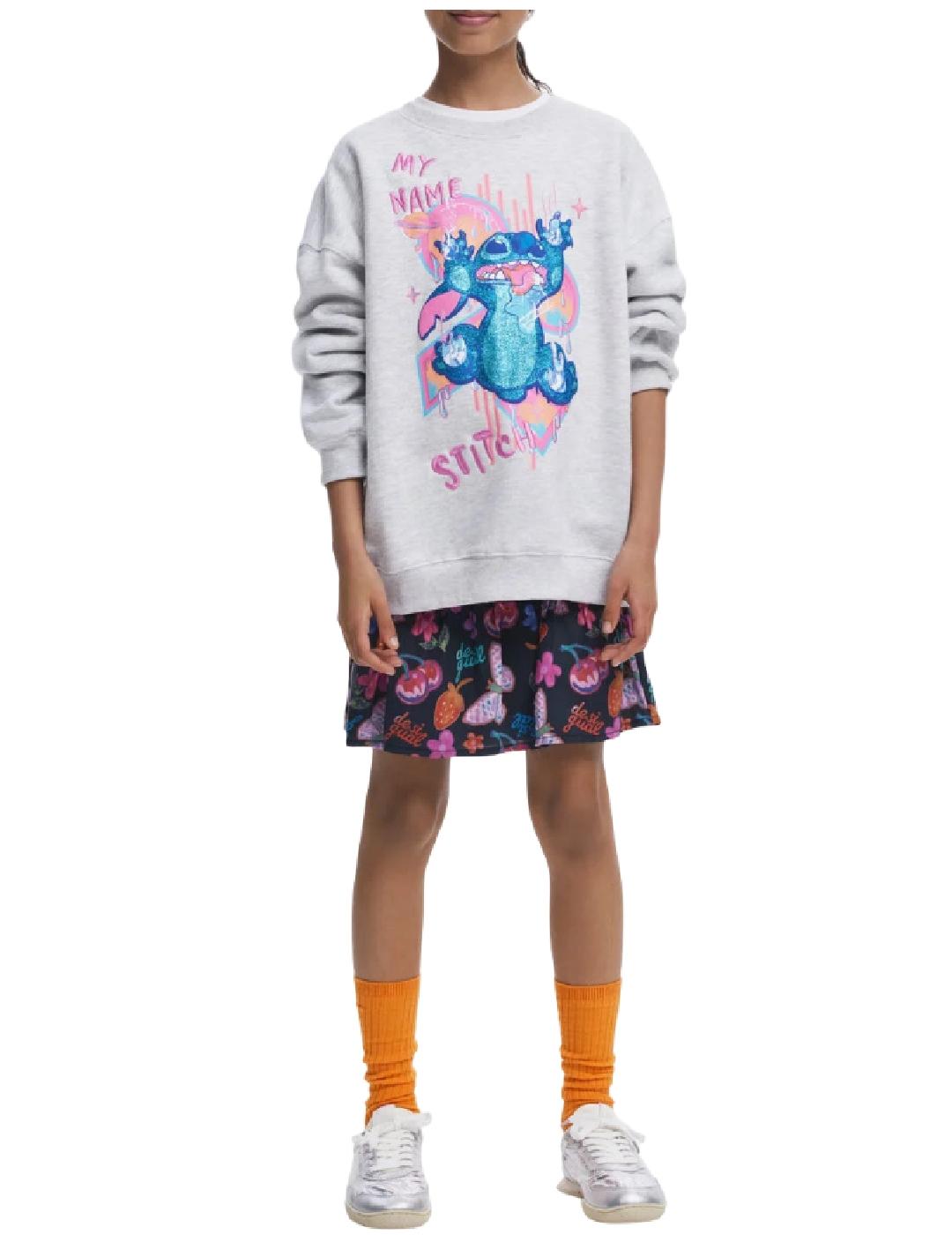 Sudadera Stitch Gris Desigual